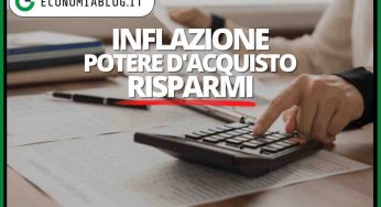 Inflazione, calano potere d’acquisto e risparmi: famiglie in maggiore difficoltà