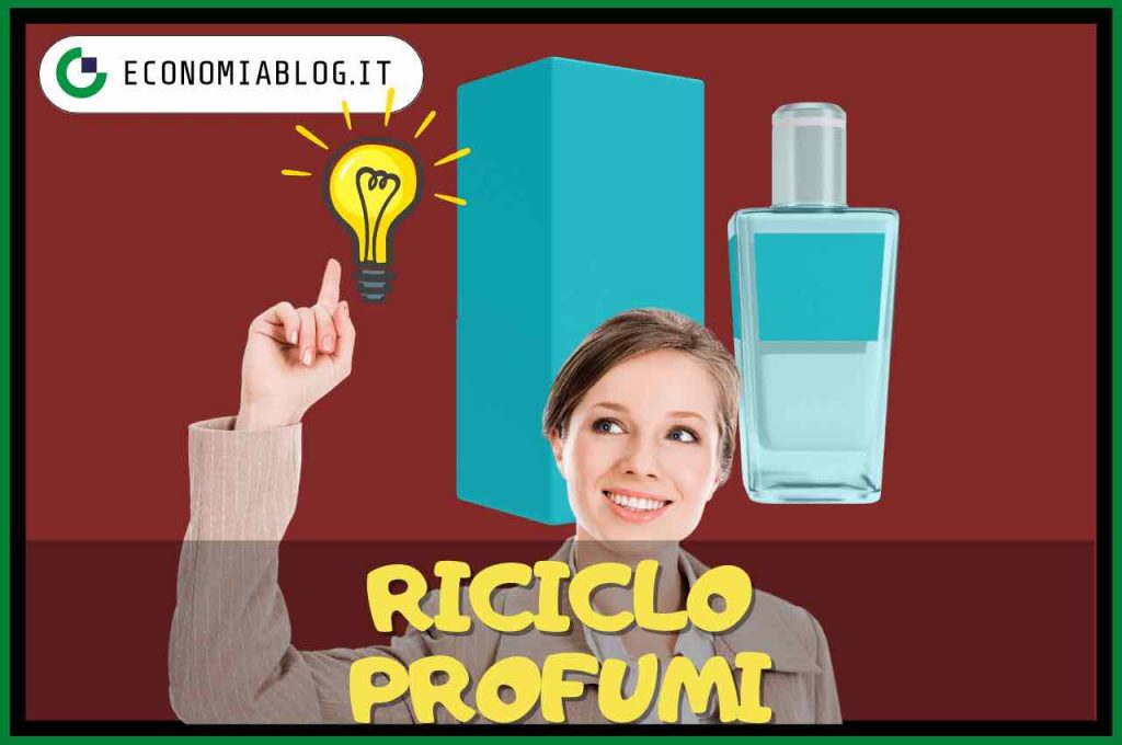 donna, profumo e idea riciclo