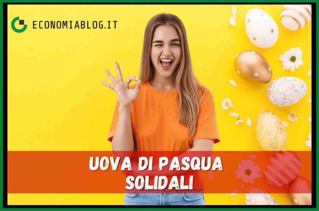 Donna sorridente e uova di Pasqua